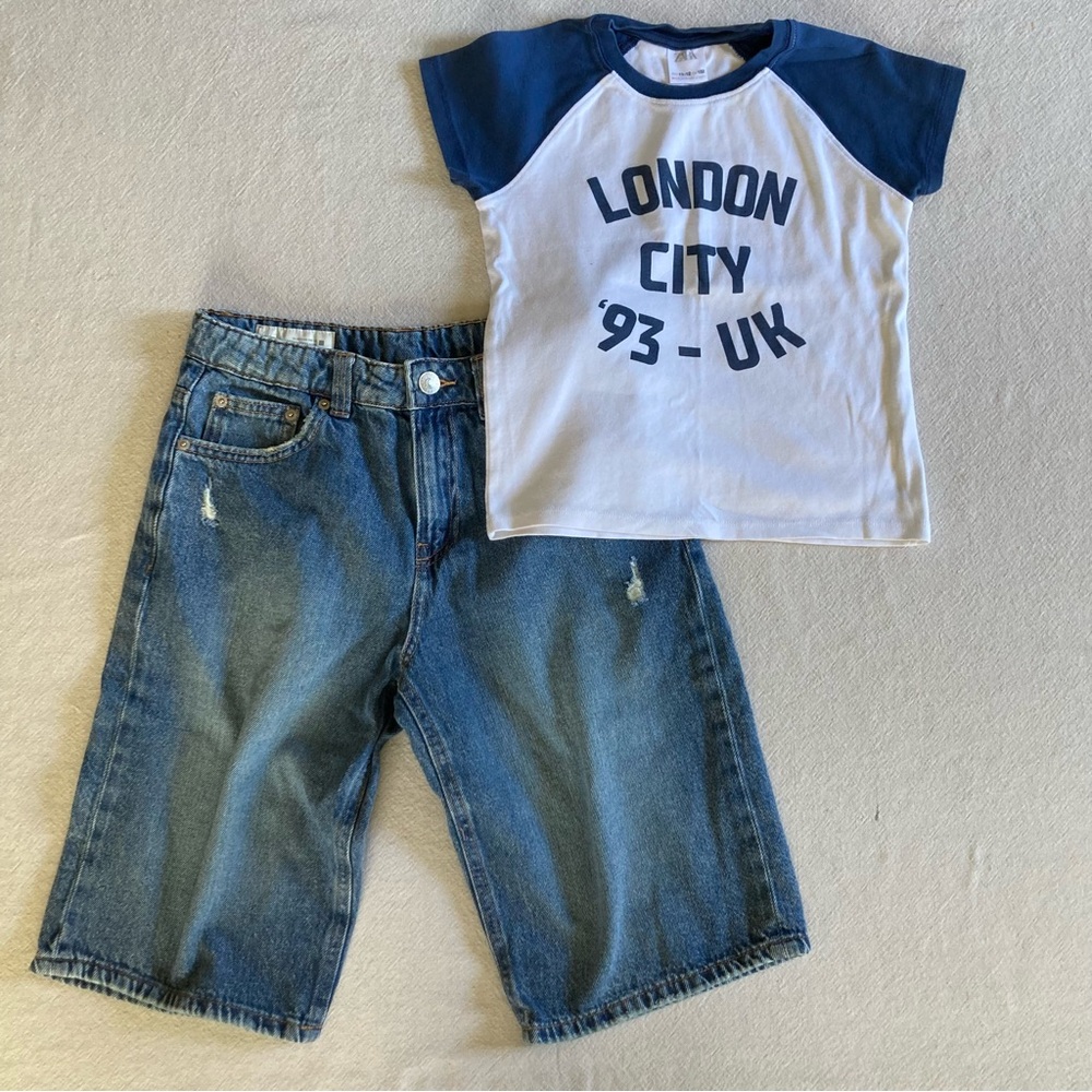 Zara Graphic tee and Shorts